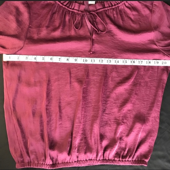 Women Top 3/4 Sleeve WINE BLOUSE SweetGrey sz SP - Picture 2 of 6